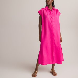 Платье-рубашка LaRedoute. Цвет: розовый