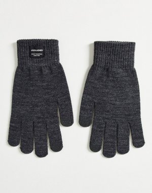 Серые вязаные перчатки в классическом стиле -Серый Jack & Jones