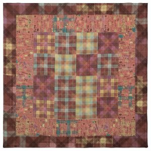 Платок ,115х115 см, коричневый, розовый Павловопосадская платочная мануфактура. Цвет: бордовый/розовый/коричневый