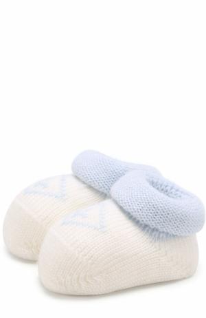 Вязаные носки с контрастной отделкой Catya. Цвет: белый