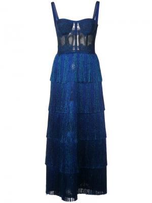 Длинное платье-бюстье с люрексом Missoni. Цвет: синий