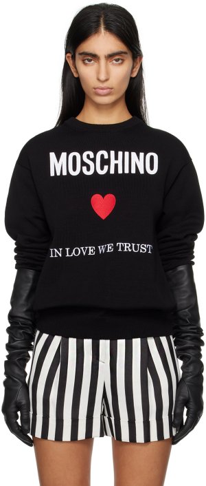 Черный свитшот с вышивкой Moschino