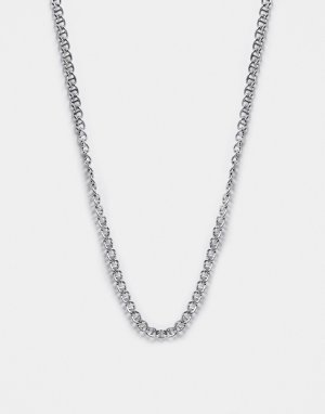 Серебристое ожерелье-цепочка -Серебристый Icon Brand