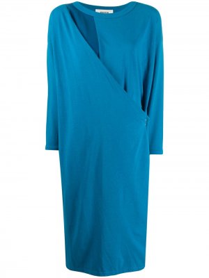 Платье асимметричного кроя с драпировкой Zucca. Цвет: синий