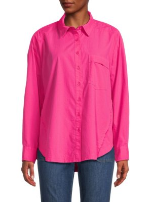 Рубашка из однотонного хлопка , цвет Hot Pink Vintage Havana