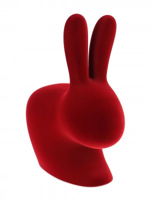 Бархатный стул Rabbit Qeeboo. Цвет: красный
