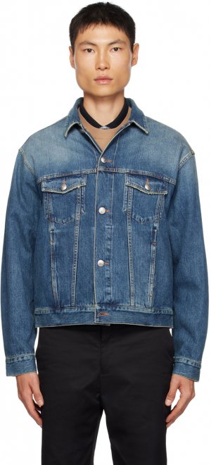 Синяя джинсовая куртка с эффектом потертостей Burberry