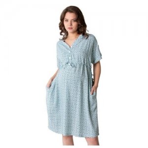 Летнее платье для беременных и кормящиих Диана орнамент на мятном 44-46 Мамуля Красотуля. Цвет: зеленый