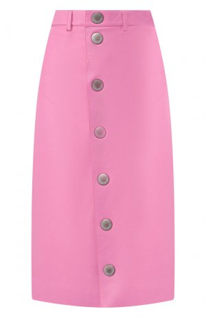 Кожаная юбка Balenciaga. Цвет: розовый
