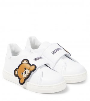 Кожаные кроссовки teddy bear , белый Moschino Kids
