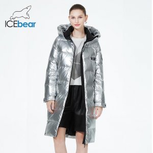 2023 зима новый стиль длинный пуховик модное зимнее женское пальто выше колена с капюшоном GWY22527D ICEbear