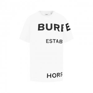 Хлопковая футболка Burberry. Цвет: белый