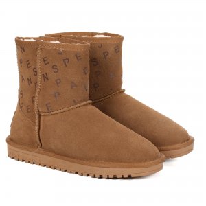 Женские ботинки из овчины (угги) (DISS WOMAN SOUP PLS50454), коричневые Pepe Jeans London. Цвет: коричневый
