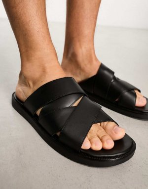 Черные сандалии с несколькими ремешками ASOS DESIGN