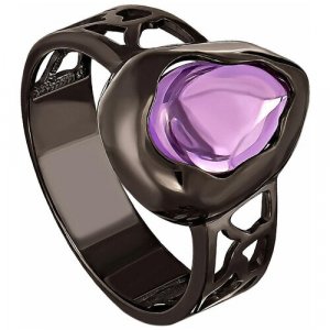 Кольцо серебро, 925 проба, ситалл, размер 17.5, фиолетовый KABAROVSKY. Цвет: фиолетовый