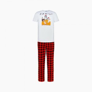 Пижама , брюки, футболка, размер 52, красный Kaftan. Цвет: красный