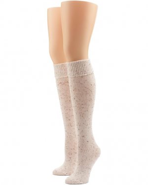 Носки HUE Cuffed Tweed Knee Socks, слоновая кость