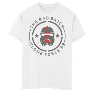 Футболка с изображением шлема «Звездные войны Bad Batch Clone Force 99» для мальчиков 8–20 лет, оттенки серого Star Wars
