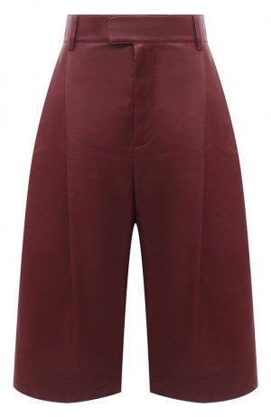 Кожаные шорты Bottega Veneta. Цвет: бордовый