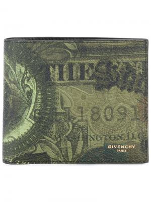 Бумажник с принтом Givenchy. Цвет: зелёный