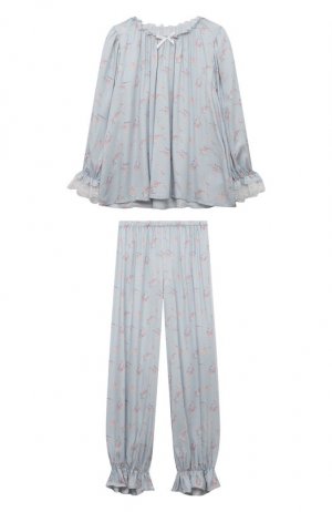 Пижама из вискозы Amiki Children. Цвет: голубой