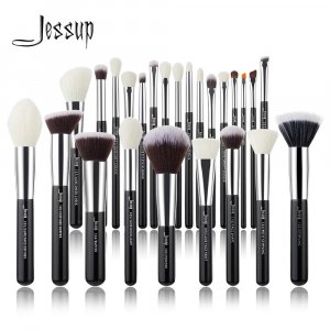 Набор профессиональных кистей для макияжа, 25 шт (Black / Silver) Jessup