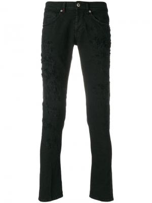Рваные джинсы узкого кроя Dondup. Цвет: черный