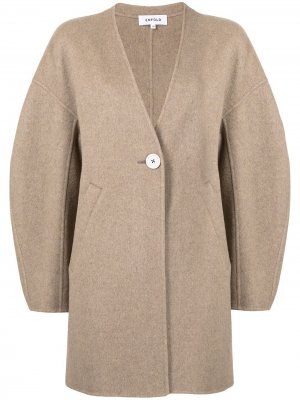 Однобортное пальто оверсайз Enföld. Цвет: коричневый