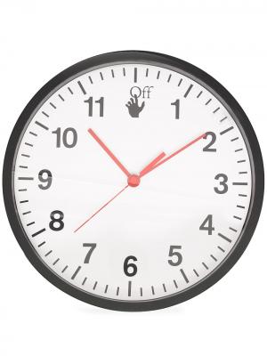 Настенные часы с логотипом Off-White. Цвет: черный