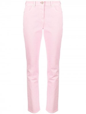 Узкие джинсы средней посадки Versace. Цвет: розовый