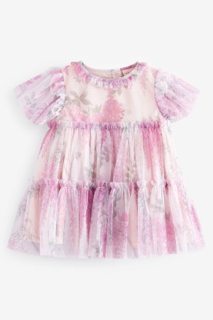 Вечернее платье из сетки с принтом , розовый Laura Ashley