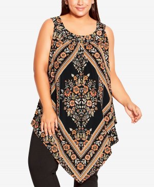 Плюс размер туника с шарфом nicole top , мульти Avenue