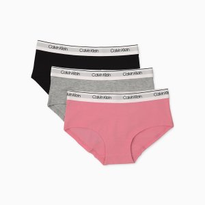 Комплект трусов для девочек Modern Cotton, 3 шт, розовый/серый/черный Calvin Klein
