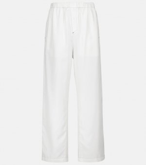 Прямые шелковые брюки Release 07 с высокой посадкой WARDROBE.NYC, белый Wardrobe.Nyc