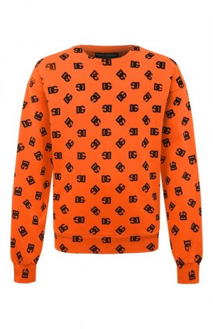 Хлопковый свитшот Dolce & Gabbana. Цвет: оранжевый