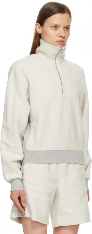 Off-White Collared Zip-Up Sweater Helmut Lang. Цвет: vapor heather - ueh