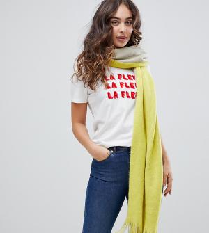 Двусторонний шарф серого/желтого цвета Stitch & Pieces. Цвет: мульти