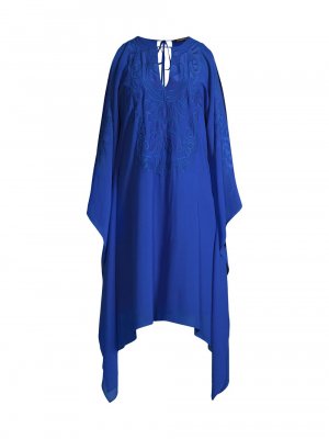 Платье миди Michaela с драпировкой и вышивкой , синий Ungaro