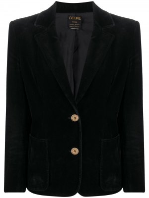 Бархатный пиджак на пуговицах Céline Pre-Owned. Цвет: черный