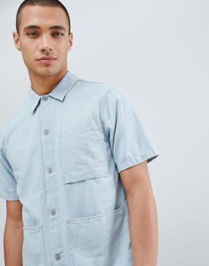 Джинсовая рубашка из органического хлопка с короткими рукавами Co Svante-Синий Nudie Jeans