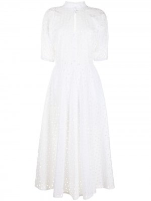 Платье Sangallo с английской вышивкой Stella Jean. Цвет: белый