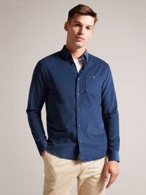 Вельветовая рубашка Lecco с длинными рукавами , средний синий Ted Baker