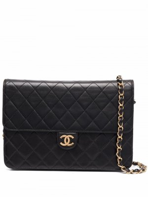 1997–1999 small single flap shoulder bag Chanel Pre-Owned. Цвет: черный