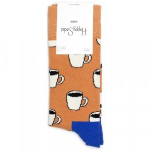 Носки , размер 36-40, коричневый, синий, белый Happy Socks. Цвет: синий/белый/коричневый