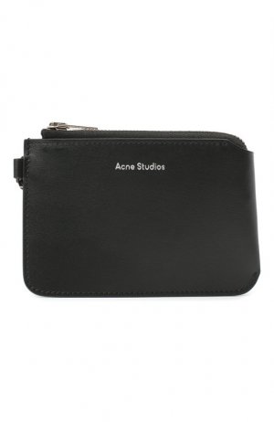 Кожаный кошелек для монет Acne Studios. Цвет: чёрный