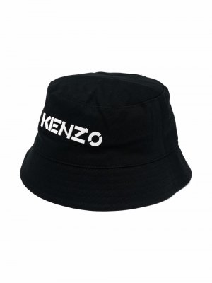 Панама с вышитым логотипом Kenzo Kids. Цвет: черный