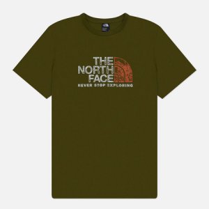 Мужская футболка Rust 2 The North Face. Цвет: оливковый