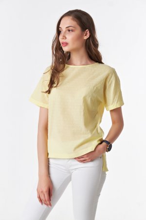 Желтая блуза футболка с коротким рукавом на лето Victoria Filippova