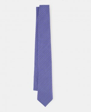 Мужской галстук из натурального шелка актуального дизайна. , синий Lanvin