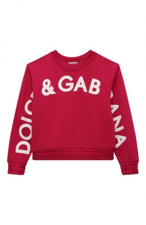 Хлопковый свитшот Dolce & Gabbana. Цвет: розовый